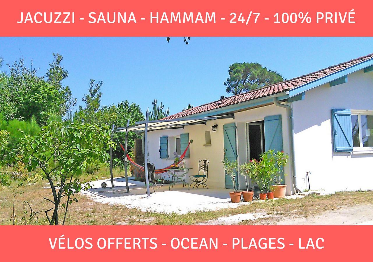 Sauna - Jacuzzi - 100% Prive - L'Estantada Linxe エクステリア 写真
