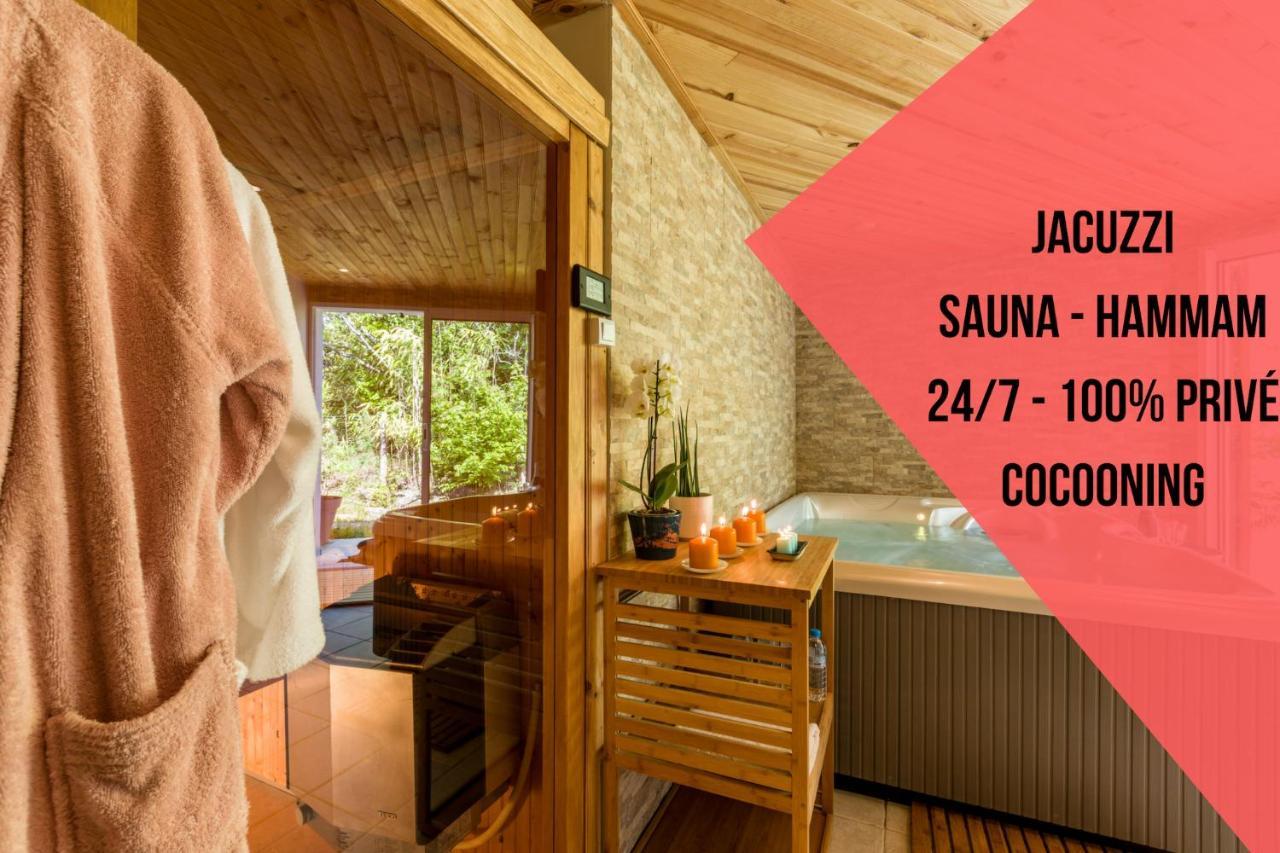 Sauna - Jacuzzi - 100% Prive - L'Estantada Linxe エクステリア 写真